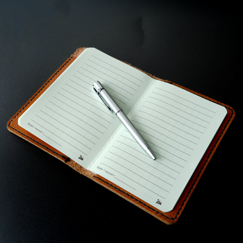 YM. Prawdziwa skóra bydlęca ręcznie robiony zestaw notebooków A7, w tym portfel na długopis z kamiennego papieru, wodoodporny notatnik rytuał w na każdą pogodę deszczu