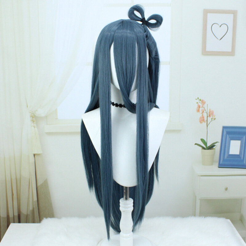 Парики для косплея из аниме для взрослых, длинные искусственные волосы синего цвета, реквизит из японского аниме, аксессуары для Хэллоуина