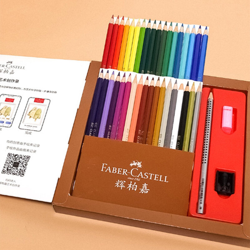 Faber-castell lápis de cor oleosa shanhaijing conjunto pintura artística esboço lápis de cor para a escola material da arte do estudante