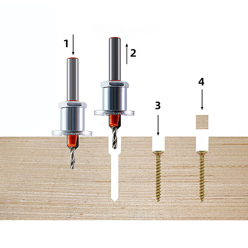 Adjustable Countersink Drilling Woodworking Router Core Alloy Drill Bits Wood Milling Cutter Screw Fixing Tool Tapering Drill