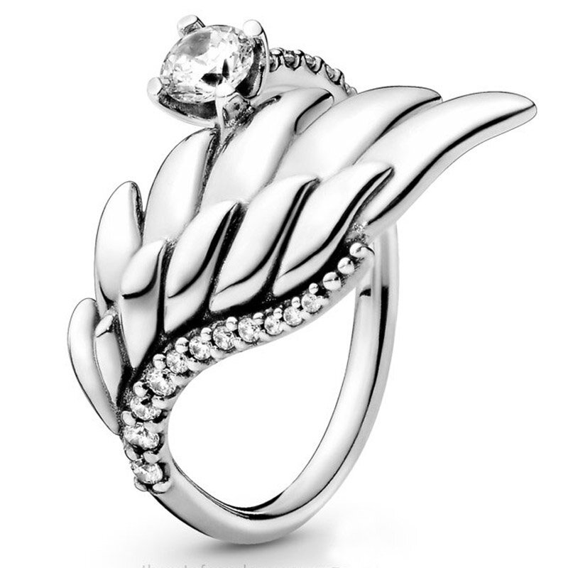 Groothandel 925 Zilver Europa Ring Handtekening Harten Van Halo Winter Fairytale Tiara Petite Lichtgevende Bladeren Ring Voor Vrouwen Sieraden