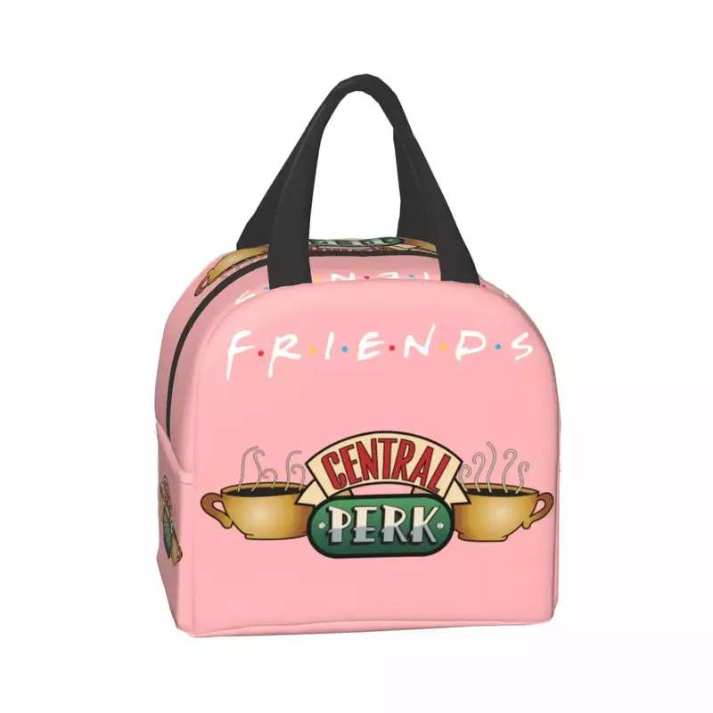 Classic TV Show Central Perk Friends Lunch Bag Cooler Insulated Lunch Box for Women Kids School Work Picnic Food Storage Bags