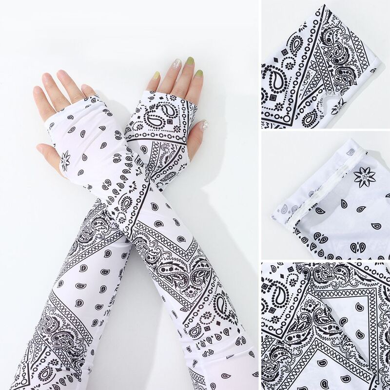 Running Fishing Cycling Sun Protection Cooling Hand Cover Long Gloves Arm Sleeves Ice Silk Sleeves
