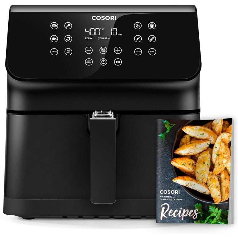 Air Fryer Oven Combo, 5.8QT Large Airfryer that Toast, Bake, 12-IN-1 Customizable Functions, Cookbook and Online Recipes