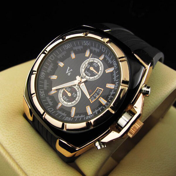 Nova moda masculino relógios de pulso pulseira de borracha liga dial relógios esportivos masculinos ll @ 17