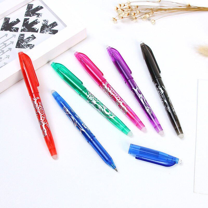 Stylos gel effaçables multicolores pour étudiants, stylos Kawaii, écriture créative, outils de dessin, bureau, fournitures scolaires, papeterie, 0.5mm, 4 pièces