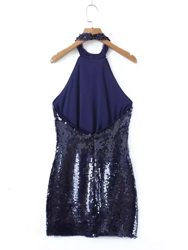 Шикарное платье с вырезом-лодочкой и блестками, женское соблазнительное однотонное платье средней длины без рукавов на осень и весну 2023, женские платья