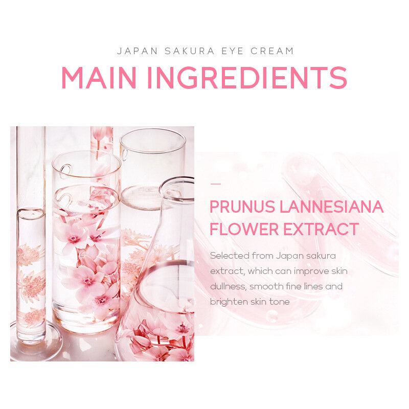 LAIKOU 15g/30g Sakura Refreshing Brighten Eye Cream Nourish Eye Bags Hydrate Moisturizing Serum