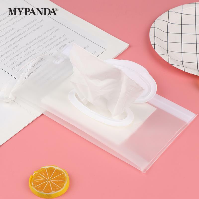 Portable Cartoon Baby Kids Wet Wipes Clutch Carrying Bag Wet Paper Tissue Container Dispenser Snap-strap Pouch