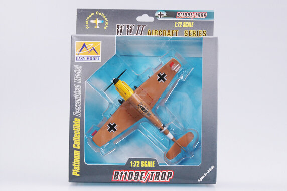 Easymodel 37280 1/72 BF-109E-7 JG27 Propeller Fighter Bomber Assembled Finished Military Static Plastic Model Collection or Gif