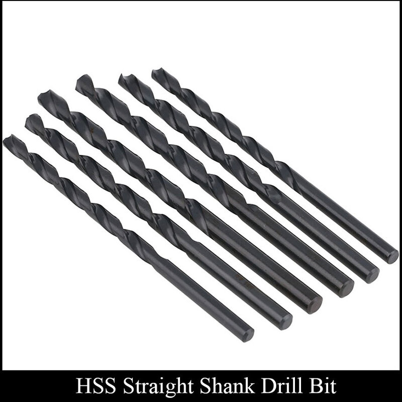 Broca helicoidal de vástago recto en espiral, herramienta eléctrica HSS de acero de alta velocidad, acabado negro, Metal, madera, 5,6mm, 5,7mm, 5,8mm, 6mm