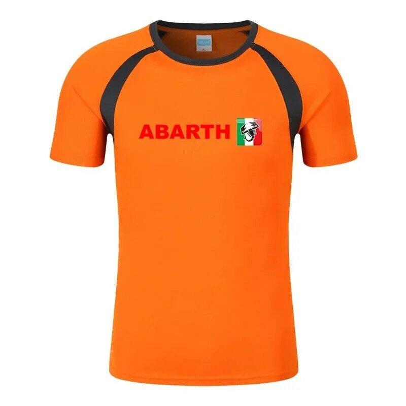 2024 Abarth เสื้อคอกลมแขนสั้นสำหรับผู้ชาย, เสื้อทีเชิ๊ตแขนสั้นแปดสีสวมใส่สบายระบายอากาศได้ดีฤดูร้อน