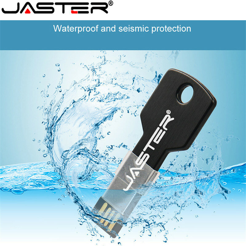 JASTER Cute Metal Key USB Flash Drive 64GB  Pen Drives 32GB Memory Stick 16GB Volume Sales U Disk Pendrive 8GB 4GB