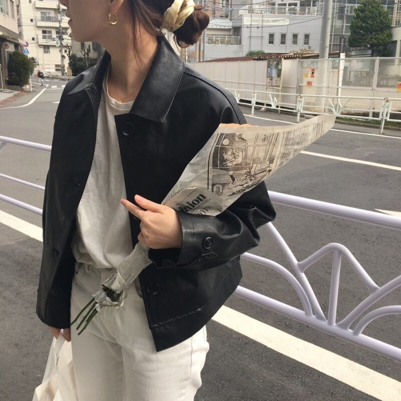 2024 Spring New Korean Edition PU Matte Leather Coat Women's Versatile Short Casual Fashion Black Jacket Female Clothing