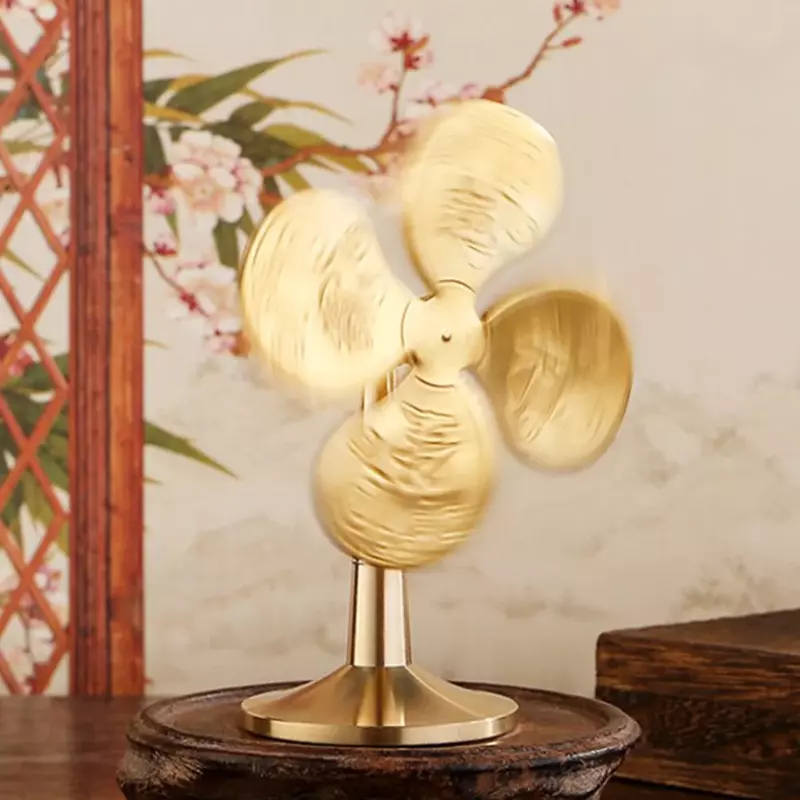 New models Good Luck Comes Rotating Windmill Creative Desktop Pendant Decorative Small Ornaments Brass Fingertip Rotating Toys