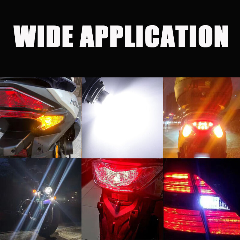 شفاف LED Canbus عكس الضوء ، لمبة الفرامل ، بدوره إشارة ، الدراجات النارية ، سيارة ، 12 واط ، T20 ، 7440 ، W21W ، W21 ، 5 واط ، 7443 ، COB ، 2 قطعة