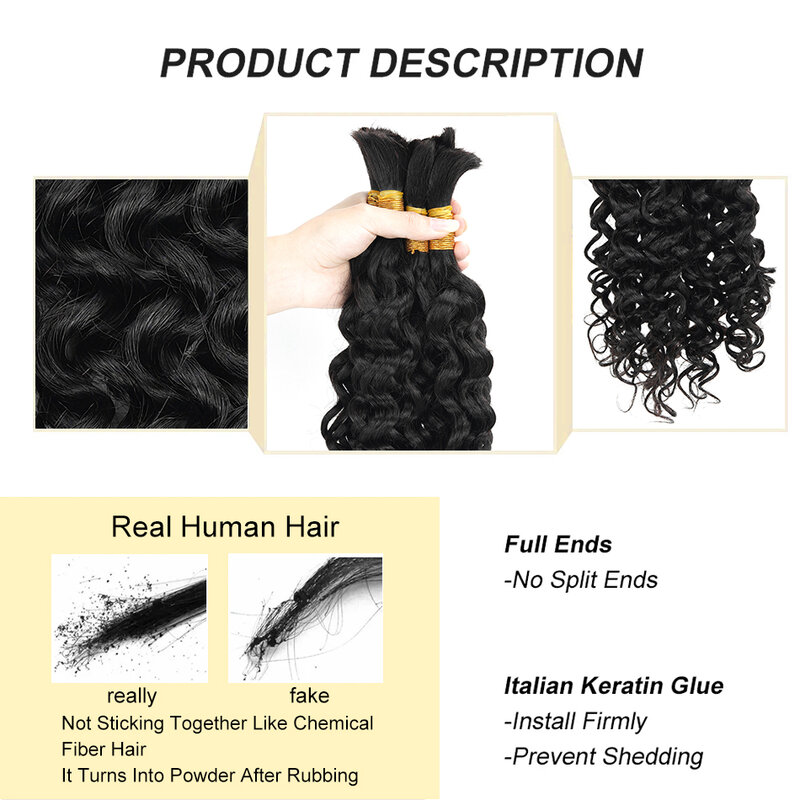 1B Human Hair Bulk For Braiding Kinky Curly 100% Unprocessed No Weft Human Hair Bulk Extensions Brazilian Remy Hair 12-30 Length