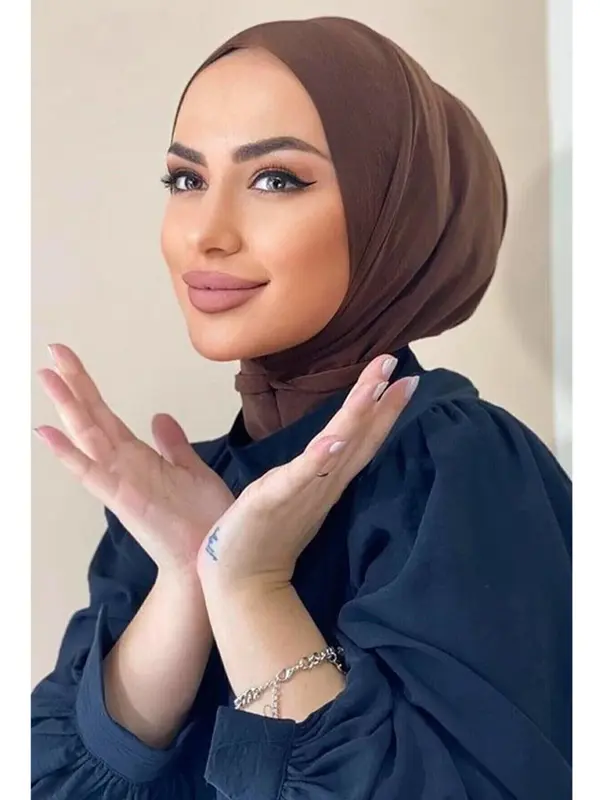 Tampa interna Hijab com camisa de pressão para mulheres, tampas hijab modais com botão, encaixe de turbante, visual casual, islâmico, muçulmano