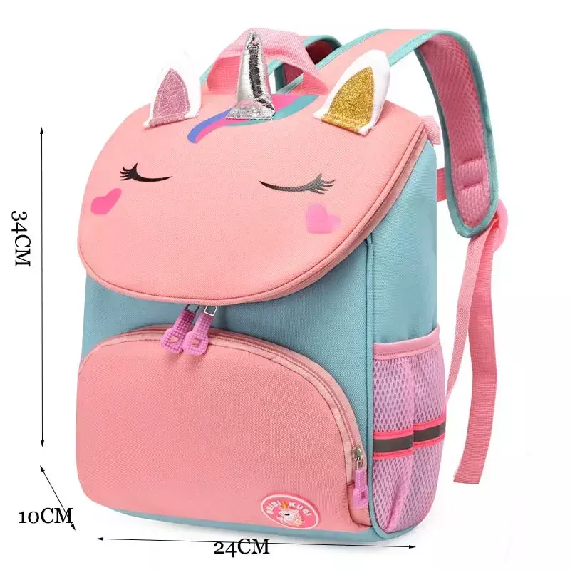 Mochila con nombre personalizado para niños, mochila escolar para niñas, preescolar, guardería, unicornio, bordado con nombre