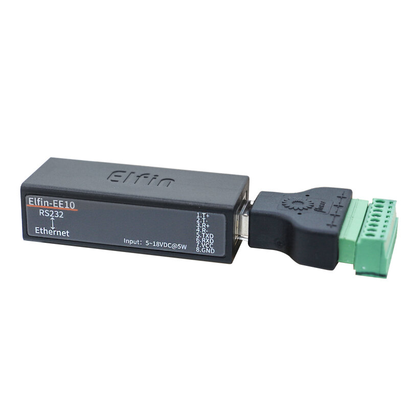 Puerto serie RS232 a dispositivo Ethernet, convertidor de servidor IOT Elfin-EE10, compatible con protocolo TCP Modbus Telnet TCP