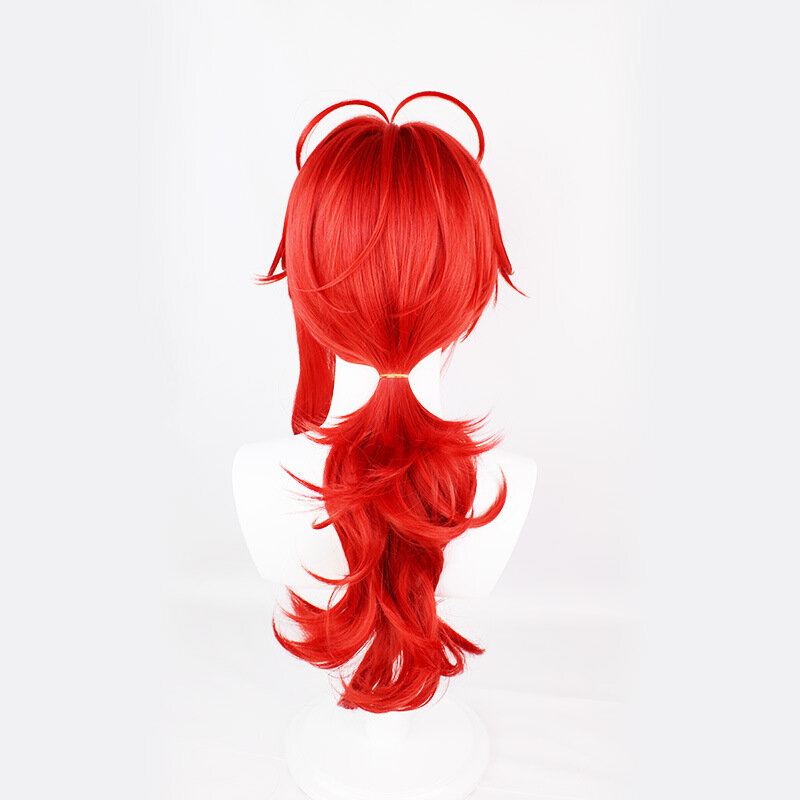 Czerwony peruki z długimi włosami Anime Cosplay perwig Anime gra Role Cos symuluje włosy kobiet akcesoria nakrycia głowy na Halloween karnawałowe rekwizyty