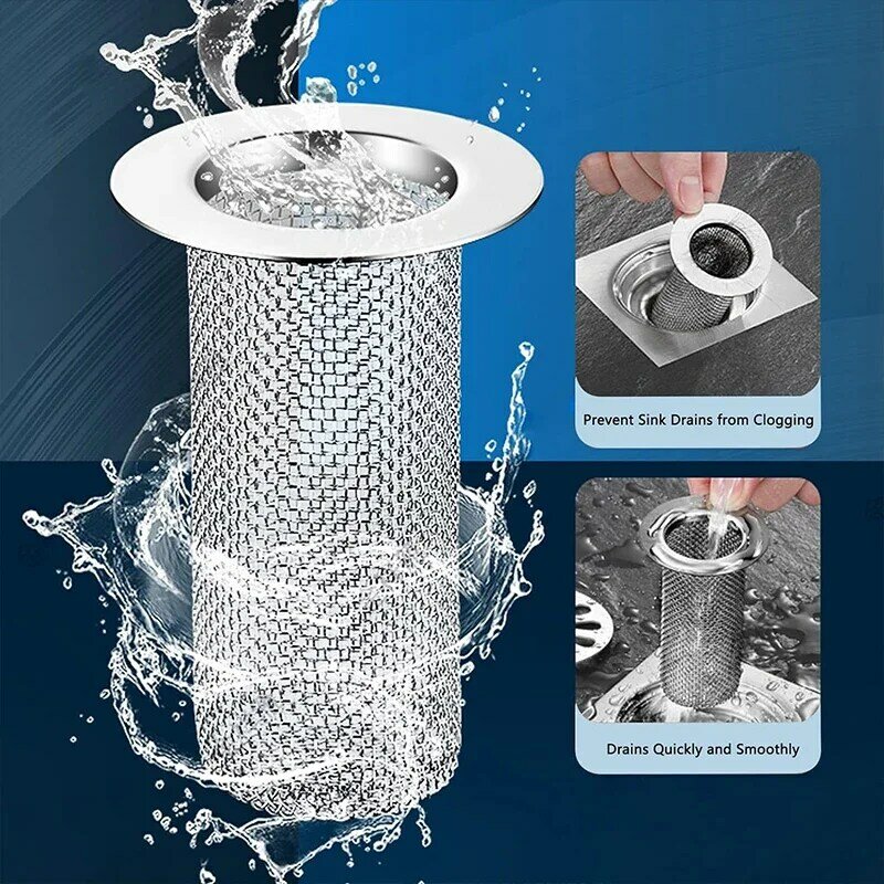 Filtro di scarico a pavimento del bagno filtro a rete in acciaio inossidabile lavello da cucina filtro Anti-intasamento Catcher per capelli filtri per rete doccia durevoli