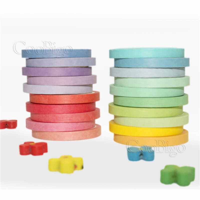 20 rotoli Set Solid Slim Washi Tape nastro adesivo per mascheratura arcobaleno per Scrapbooking decorazione regalo di natale stazionario fai da te