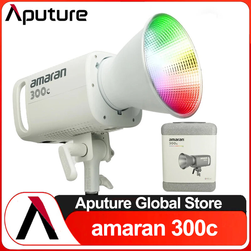 Aputure-Amaran 300c COB Fotografia Iluminação, Bi-color RGB Bowens Montagens, Sidus Link, App Control para gravação de vídeo, 2500-7500K