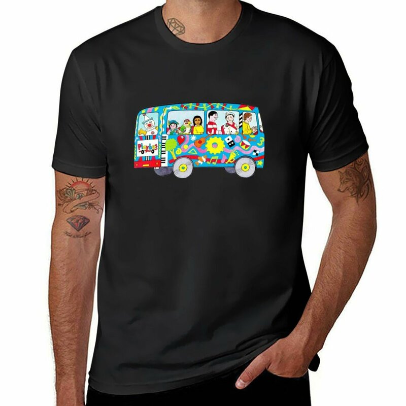 Playdays camiseta de autobús para hombre, Camiseta lisa de manga corta de gran tamaño