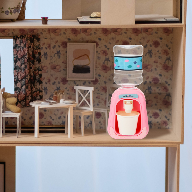 Huis Mini Simulatie Snoep Plezier Drinkmachine Miniatuur Voedsel Spelen Scène Rekwisieten Bijpassende Model (Roze) Watercontainer