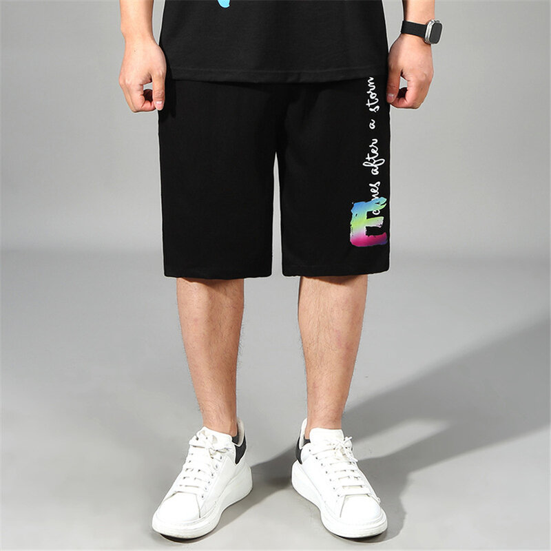 Calça curta casual de corrida masculina com elástico na cintura, moda masculina, shorts de verão, plus size, 11XL, 11XL