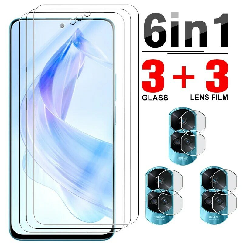 6in1 Tempered Glass For Honor 90 Lite  Screen Protectors For Honar 90Lite Honor90Lite 5G Camera Lens Protective Glass Film 6.7In