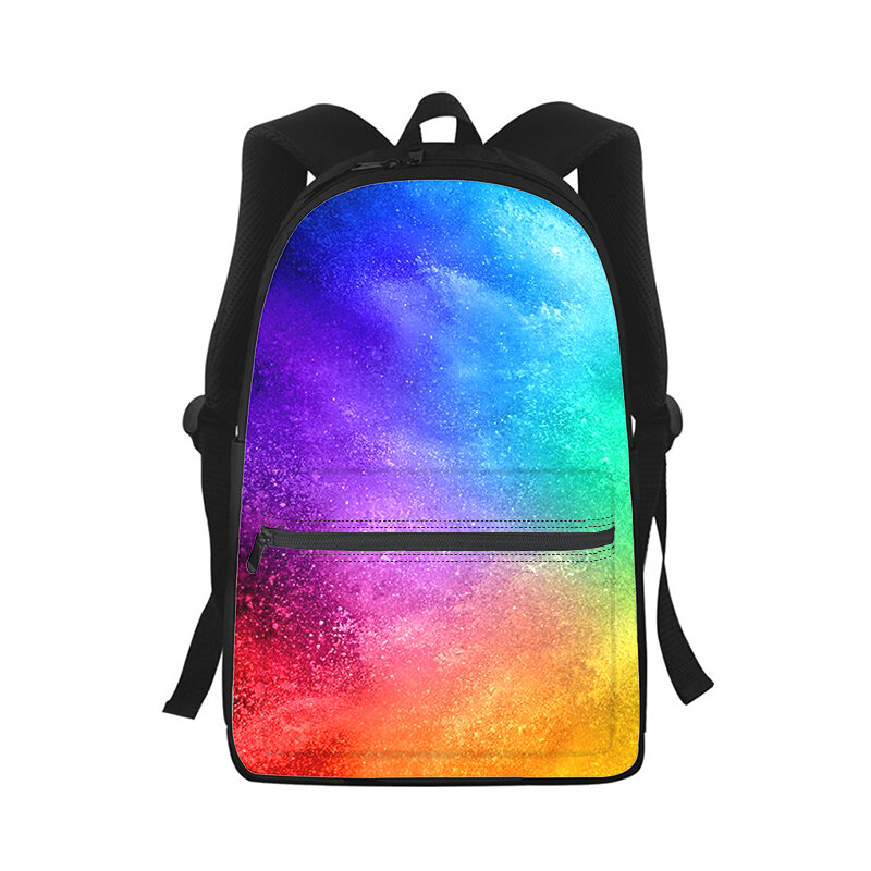 Mochila con estampado 3D de arcoíris para hombre y mujer, bolso escolar para estudiantes, mochila para ordenador portátil, bolso de hombro de viaje para niños