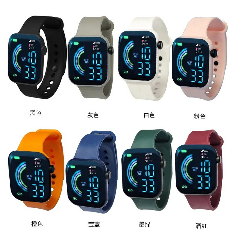 Kinder uhr ultraleichte LED-Digitaluhr für Kinder Jungen Mädchen Sport Militär Silikon Armband elektronische Uhr Relogio Infantil
