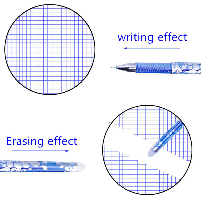 Löschbaren Pen-Set 0,5mm Blau Schwarz Farbe Tinte Schreiben Gel Stifte Minen Stangen Waschbar Griff für Schule Büro Schreibwaren liefert