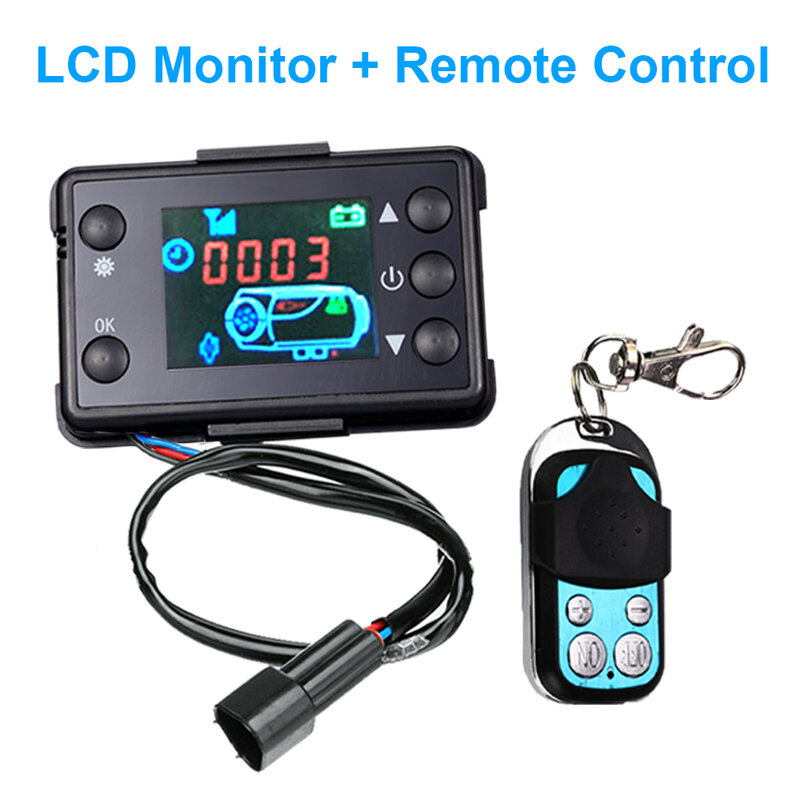 12V sakelar Monitor pemanas parkir udara mobil tombol Manual pengendali jarak jauh Display LCD untuk Aksesori pemanas Diesel udara truk