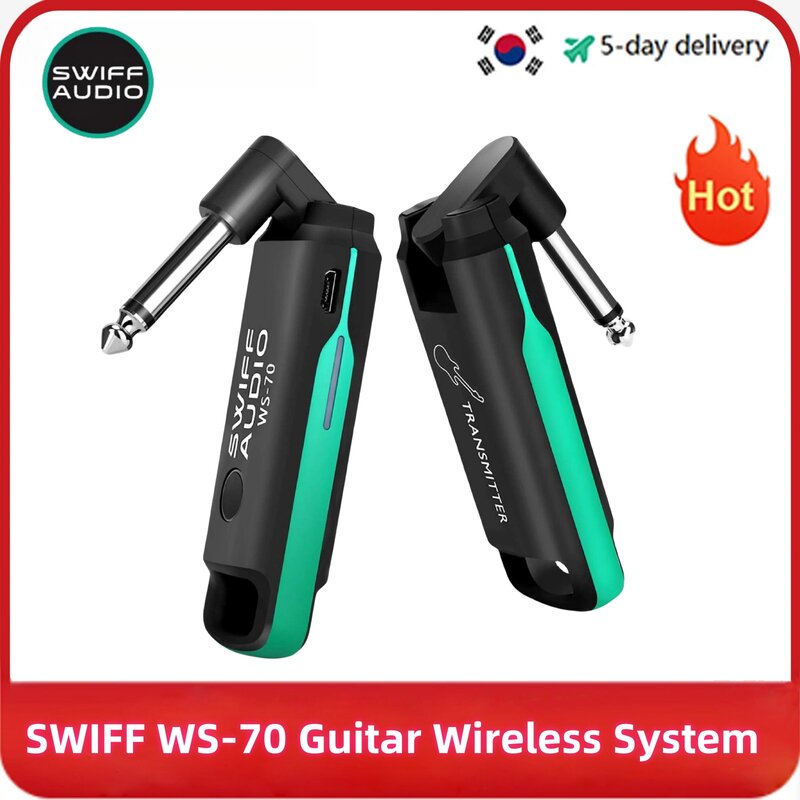 SWIFF-WS-70 Guitarra transmissor do sistema sem fio para instrumento, baixa latência, alta reprodução de áudio, acessórios, WS 70