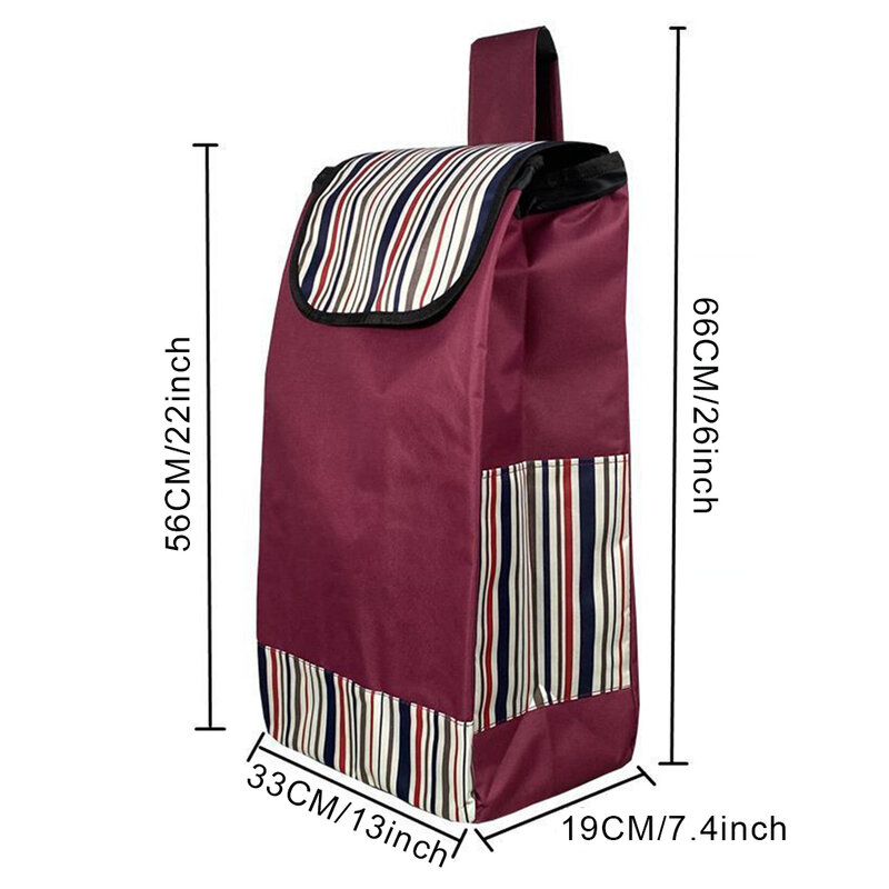 กระเป๋าช็อปปิ้งทำจากผ้าอ๊อกซ์ฟอร์ดมีล้อหนาแข็งแรงทนทานมีกระเป๋ากอล์ฟสำหรับร้านขายของชำ