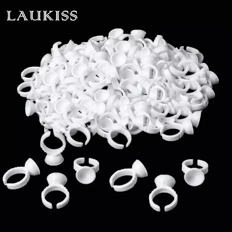 50/100pcs Glue Rings For Eyelash Extension Nail Art Glue Holders Eyelash Pallet Cups For Tattoo Pigment Makeup Tools