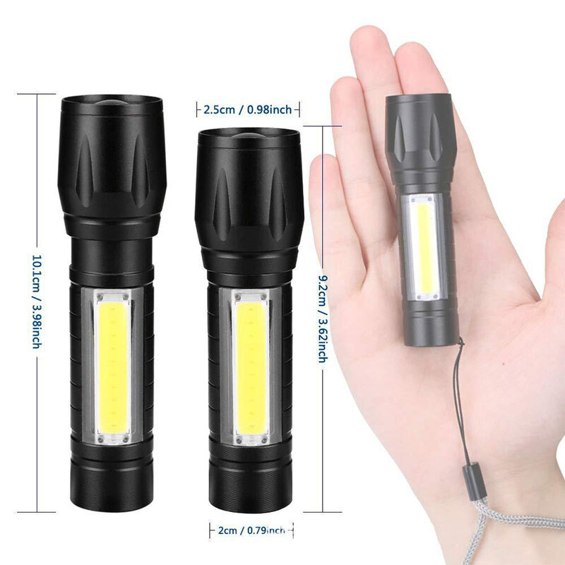 Linterna LED con Zoom portátil recargable Q5, luz de Flash, linterna, 3 modos de iluminación, Mini linterna Led para acampar, XP-G