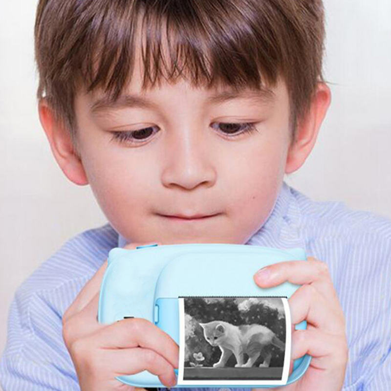 Mini impressora térmica para criança, papel da câmera, etiqueta do recibo, etiqueta, acessório, 3 rolos