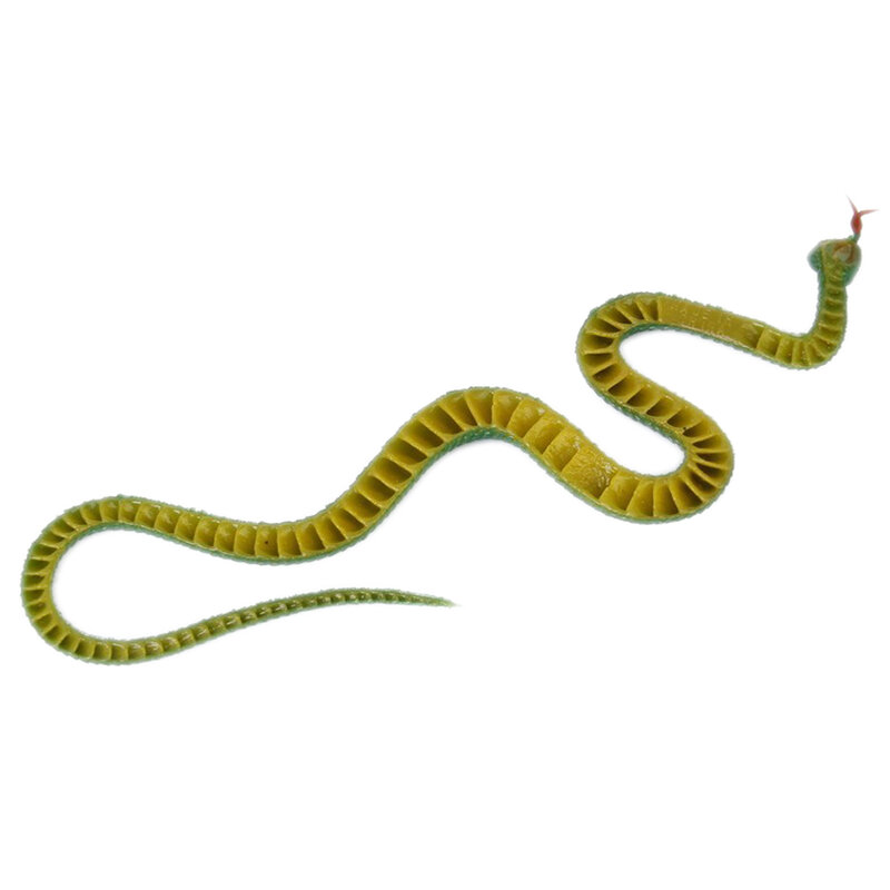 Juguete de simulación de plástico suave, serpiente de simulación, punta de goma, Verde