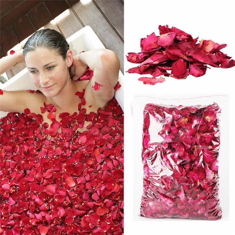1แพ็คแห้ง Rose กลีบธรรมชาติอาบน้ำดอกไม้สปา Whitening Shower แห้ง Rose กลีบดอกไม้ชุดว่ายน้ำบรรเทาหอม Body Massager