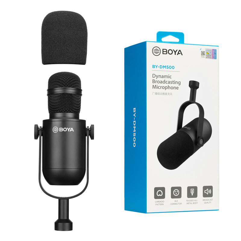 BOYA BY-DM500 Studio de radiodiffusion en direct Amen statique casting Cardoid Microphone dynamique professionnel