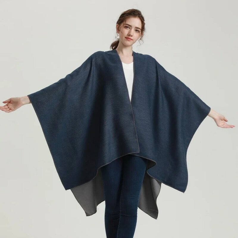 130*135cm Outdoor Solid Winter Poncho Unisex Shawls Warm Wraps Bufanda Muffler Foulard Fashion Cashmere Pashmina Cardigan
