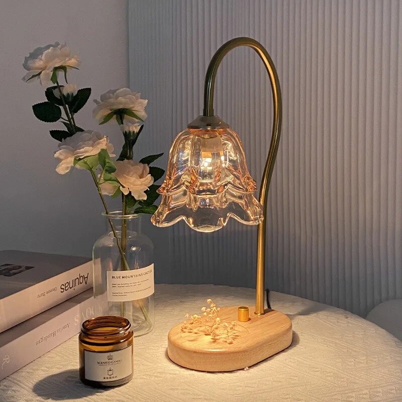 Lampada da comodino per camera da letto retrò francese lampada profumata Lily of The Valley lampada da tavolo atmosfera decorazione della casa