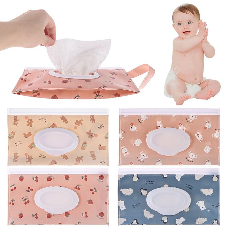 EVA Wet Wipes Bag Refillable With Buckle Flip Cover Wet Wipe Pouch Wipes Holder Case Baby Product