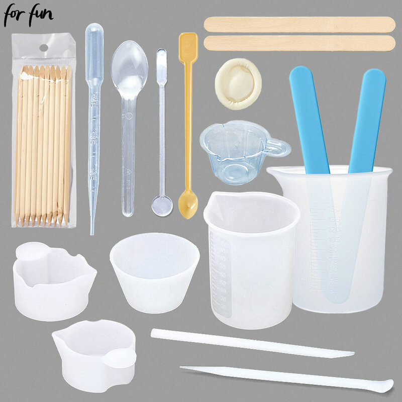 For Fun-dispensador de cucharas de taza de plástico para bricolaje, herramienta de Molde de resina, cucharas desechables, molde de silicona epoxi, accesorio de herramienta para hacer joyas