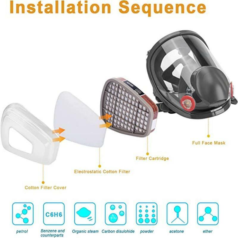 6800 maska gazowa Anti-Fog Respirator pełna twarz obraz przemysłowy natrysk Respirator bezpieczeństwa pracy filtr formaldehyd ochrona