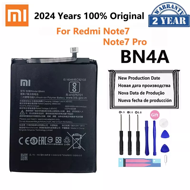 100% originale Xiao mi BN4A 4000mAh batteria per Xiaomi Redmi Note 7 Note7 Pro Note7Pro batterie di ricambio per telefono di alta qualità